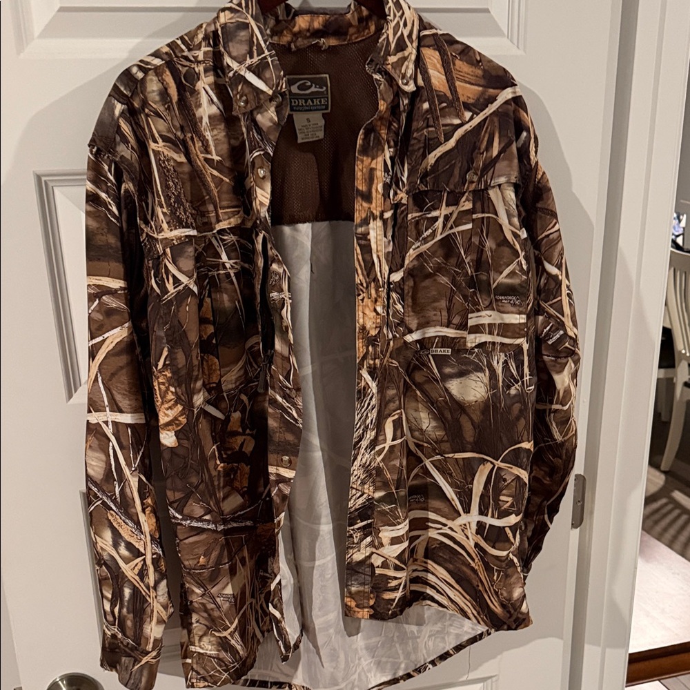 Drake Waterfowl Men's Wingshooter Camouflage Button Up Shirt Breatheable
